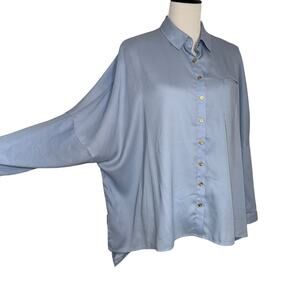 Black Label Chicos Dolman Drama Shirt - Periwinkle- Sz 2 (Large or Wmns 12)